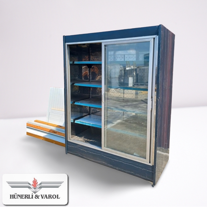 2. EL Sütlük Dolabı 170x80x220 Ebatlarında Antrasit Gri Renk