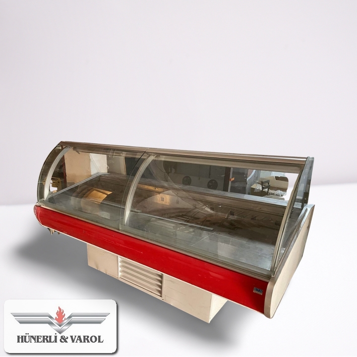 2. El Şarküteri Dolabı Amortisör Camlı 250x120x125 Ebatlarında 