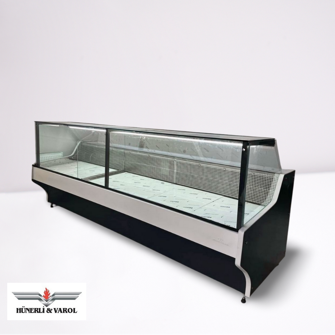 Özel Üretim Şarküteri Dolabı 300x120x125 Ebatlarında - Beyaz Renk HVS-136 