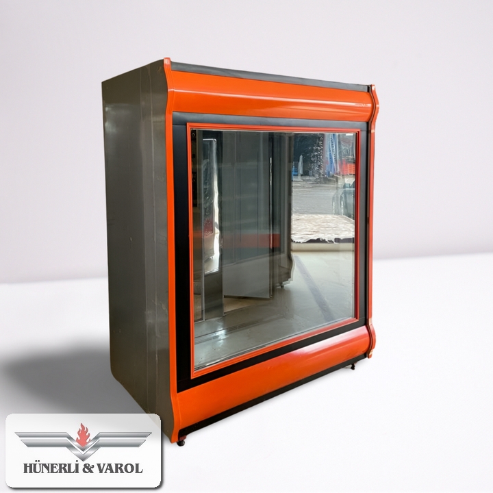 Özel Üretim Et Askı Dolabı 150x90x205 Ebatlarında Turuncu Renk Boy Kapaklı HVS- 54